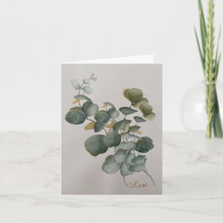 Festiva Eucalyptus deja tarjeta de saludo
