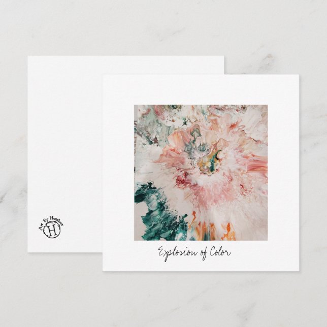 Festiva Explosión de tarjeta de vacaciones plana de cuadra (Anverso / Reverso)