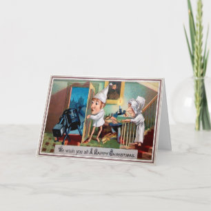 Festiva Extraña tarjeta de Navidades victorianos