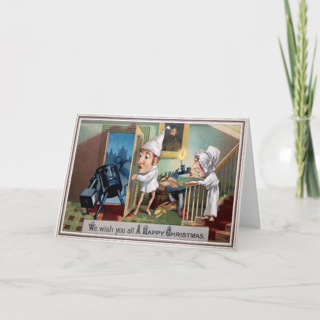 Festiva Extraña tarjeta de Navidades victorianos (Anverso)