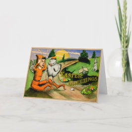 Festiva Extraña tarjeta de Pascua Vintage