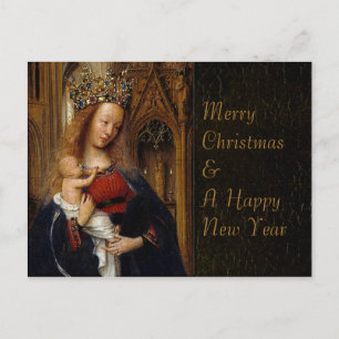 Festiva Eyck Madonna en la postal de los Navidades de la I