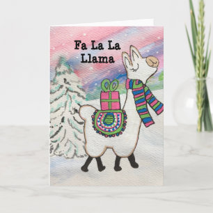 Festiva Fa La Llama Fun Fun, tarjeta de vacaciones moderna