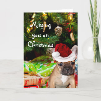 Festiva Falta de usted en tarjeta del perrito del bulldog