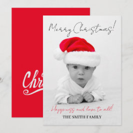 Festiva Familia de Navidad, bebé Papá Noel Tarjeta de vaca