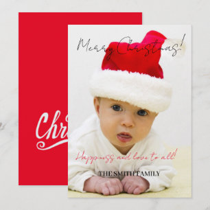 Festiva Familia de Navidad, bebé Papá Noel Tarjeta de vaca