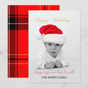 Festiva Familia de Navidad, bebé Santa Claus Tarjeta de va
