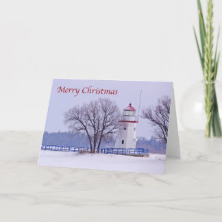 Festiva Faro Cheboygan, tarjeta de felicitación navideña d
