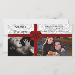 Festiva Faux Gift Bow, tarjeta fotográfica para Navidades