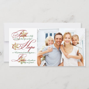 Festiva Fe, esperanza, amor Red y Navidades de oro tarjeta