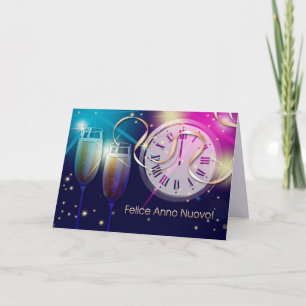 Festiva Felice Anno Nuovo. Tarjeta de Año Nuevo en italian