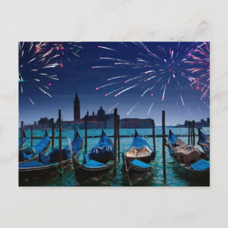 Festiva Felices Año Nuevo de la postal de Venecia