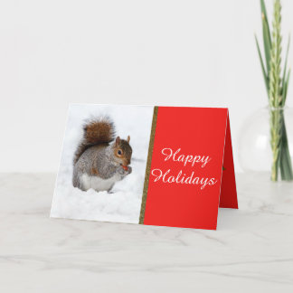 Festiva Felices fiestas | Ardilla en la tarjeta de saludo 