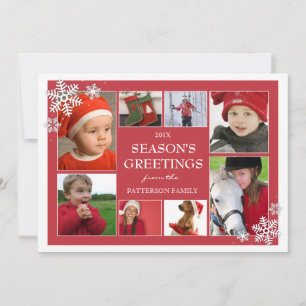 Festiva Felices fiestas Snowflakes 8 Tarjeta de felicitaci