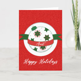 Festiva Felices Fiestas Tarjeta de Felicitación Tía Adorno
