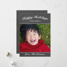 Felices Fiestas Tarjeta de Foto con Textura Gris O