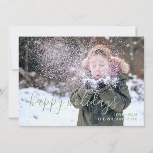 Festiva Felices Fiestas Tarjeta de Foto de Niños con Guión