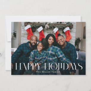 Festiva Felices Fiestas Tarjeta de fotos navideñas de tipo