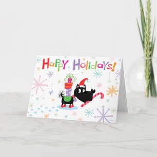 Festiva ¡Felices Fiestas! tarjeta de perro