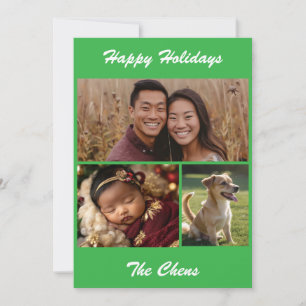 Festiva Felices fiestas tarjeta personalizada con acento v