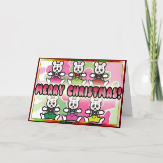 Festiva ¡Felices Navidad! - Tarjeta blanca del peluche