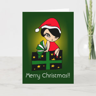 Festiva ¡Felices Navidad!! Tarjeta de GirlM (C212)