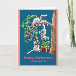 Festiva ¡Felices Navidades Possums! Tarjeta de Navidades a