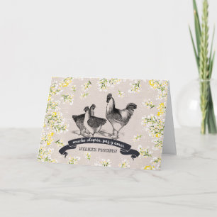 Festiva Felices Pascuas. Tarjeta de Pascua en español