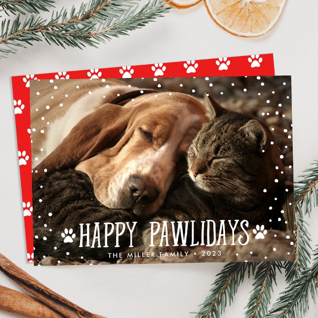 Festiva Felices Pawlidays | Tarjeta fotográfica de vacacio (Subido por el creador)
