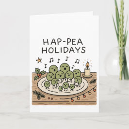 Festiva ¡Felices Vacaciones de Guisante! Tarjeta Divertida