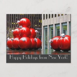 Festiva Felices vacaciones de la postal de Nueva York