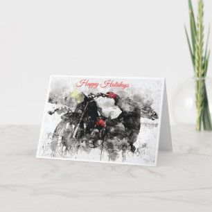 Festiva Felices vacaciones y tarjeta de ciclismo de paso s