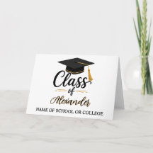 Felicitaciones Nombre del Graduado Tarjeta de Grad
