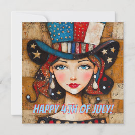 Festiva Feliz 4 de julio con tarjeta