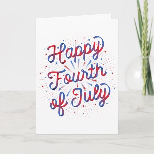 Festiva Feliz 4 de julio Tarjeta de felicitación Gradiente (Anverso)