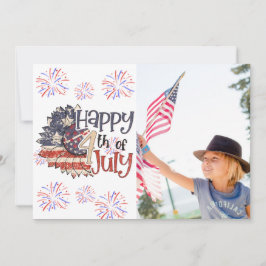 Festiva Feliz 4 De Julio, Tarjeta De Foto Personalizada