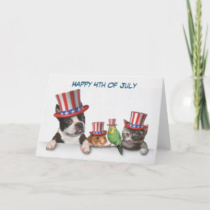 Festiva Feliz 4 de julio, tarjeta de vacaciones plegada