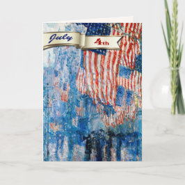 Festiva Feliz 4 de julio. Tarjeta Personalizado Bella Arte