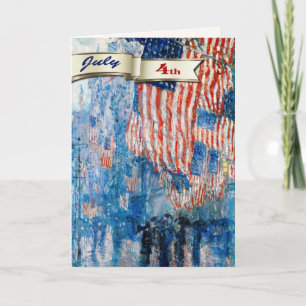 Festiva Feliz 4 de julio. Tarjeta Personalizado Bella Arte