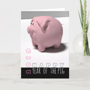 Festiva Feliz año del Cerdo Chino Tarjeta de Felicitación 