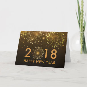 Festiva Feliz Año Nuevo 2018, tarjeta de Año Nuevo