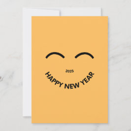 Festiva FELIZ AÑO NUEVO 2025 Tarjeta de vacaciones sonrien