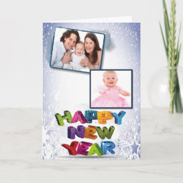 Festiva Feliz Año Nuevo agrega tu tarjeta de felicitación 