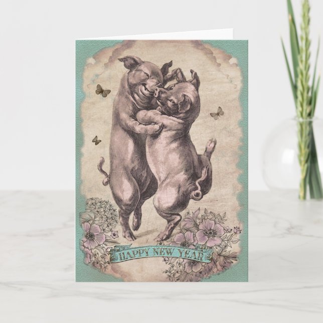 Festiva Feliz Año Nuevo ~ Tarjeta de Felicitación (Anverso)