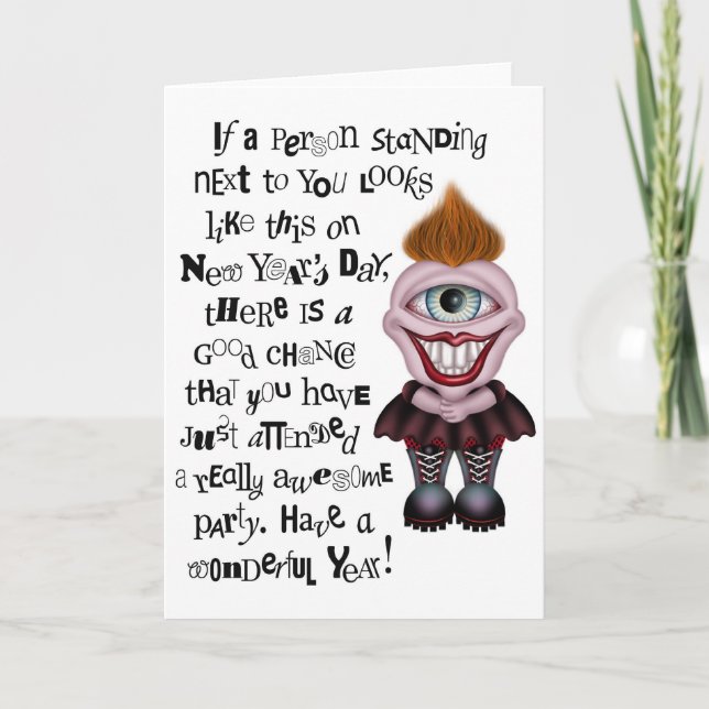 Festiva Feliz Año Nuevo - Tarjeta de felicitación (Anverso)