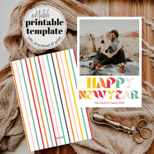 Festiva Feliz Año Nuevo Tarjeta de vacaciones fotográfica 