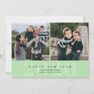 Festiva Feliz Año Nuevo   Tarjeta mínima de 2 fotos de año