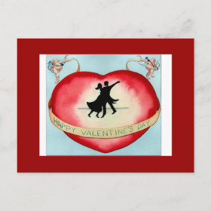 Festiva Feliz baile de San Valentín - postal