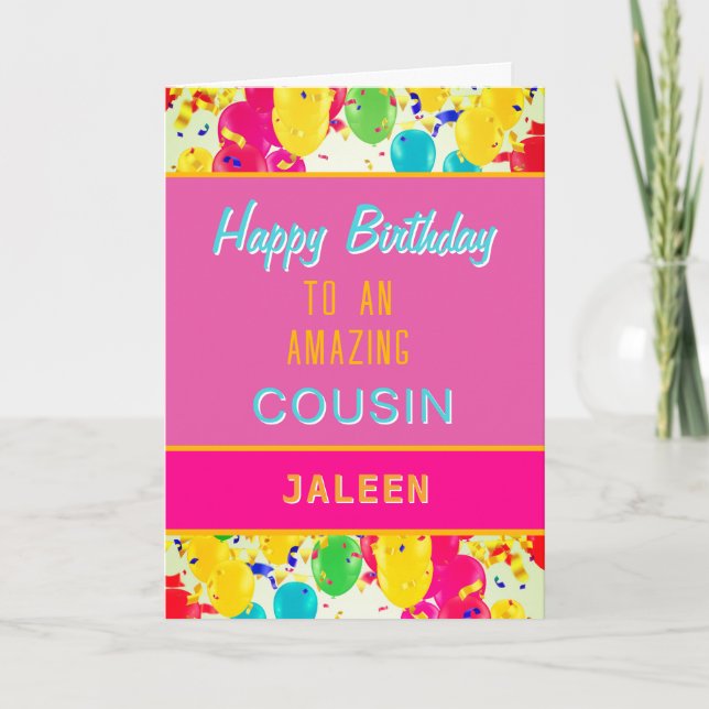 Festiva Feliz cumpleaños a una increíble tarjeta de primo (Anverso)
