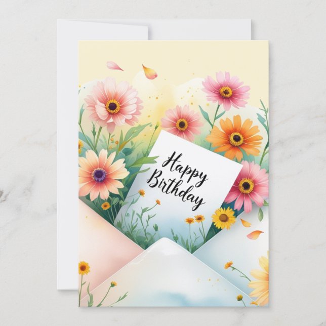 Festiva Feliz cumpleaños amigo mío. Tarjeta de felicitació (Anverso)